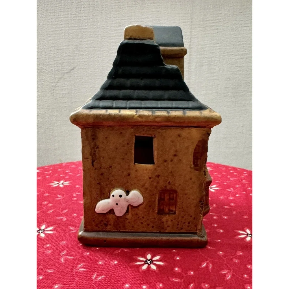 HALLOWEEN HAUNTED HOUSE Small Candle Holder JSNY #6219 Taiwan 6